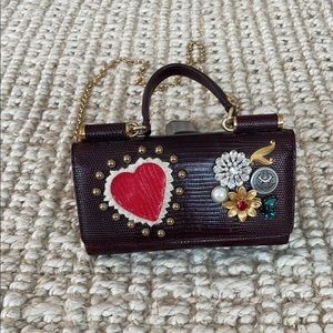 Dolce & Gabbana Bag / Wallet on Chain, Crocodile Leather with Jewel detail